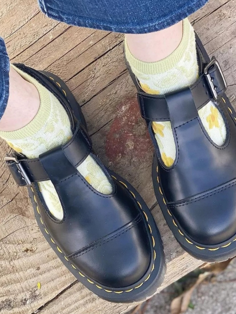 SOLD!! SOLD!! r. Martens Bethan Polished Smooth Leather Platform Mary Janes - Picture 3 of 11